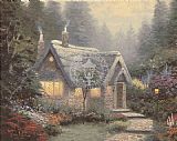 Thomas Kinkade Canvas Paintings - Cedar Nook Cottage